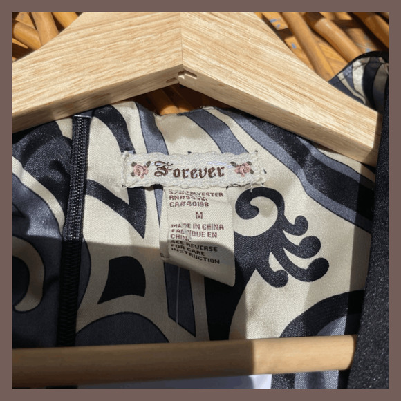 Forever A-Line Dress | Black Gray Swirl | Size M | Vintage Y2K - Picture 3 of 5